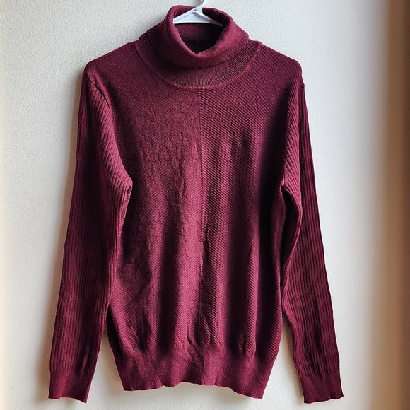 Stitchcount Cranberry Turtleneck Sweater Size XL - Picture 7 of 14